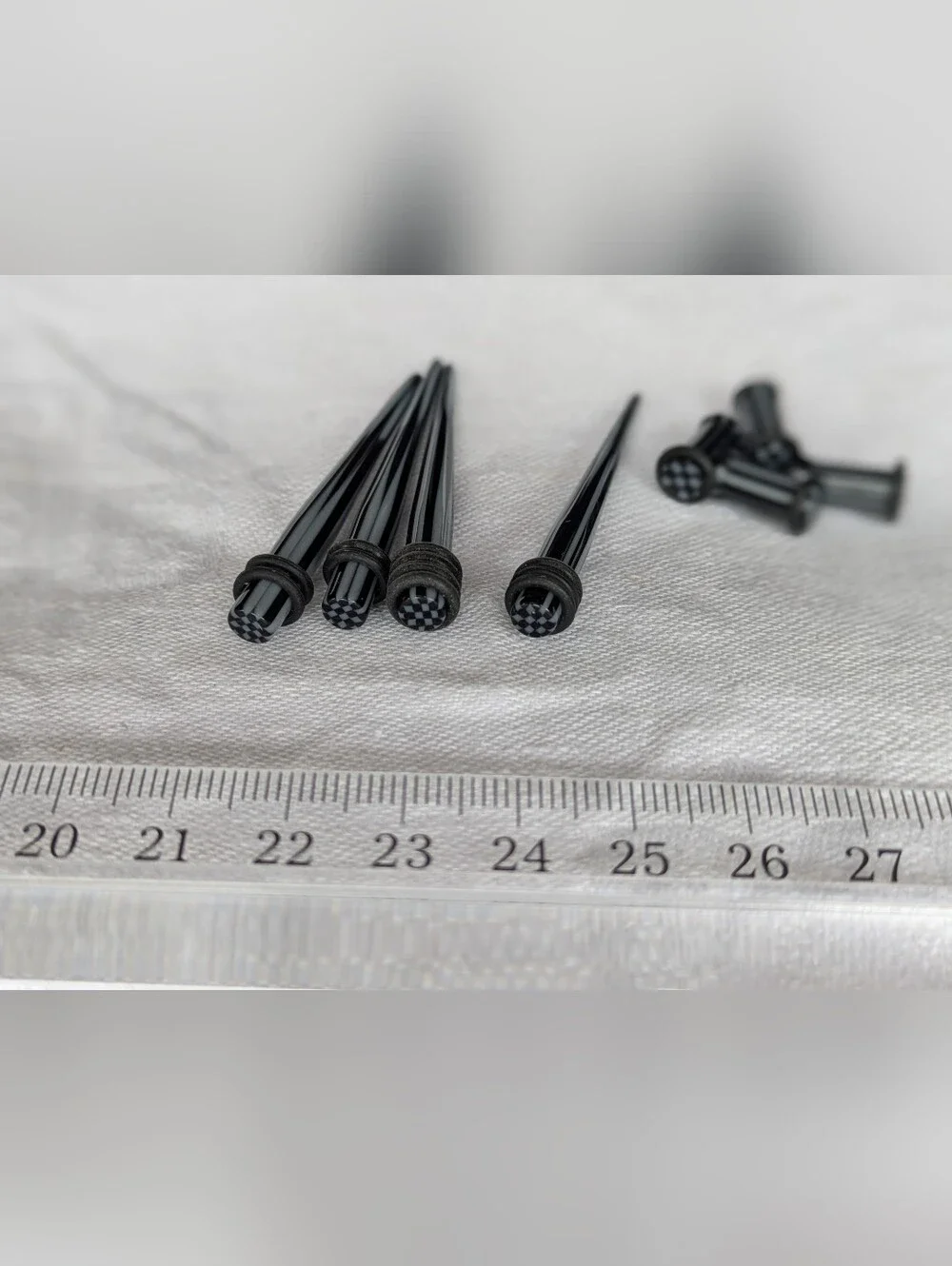 Black Stainless Steel and Acrylic Ear Taper and Plug Set - Body Jewelry Lot